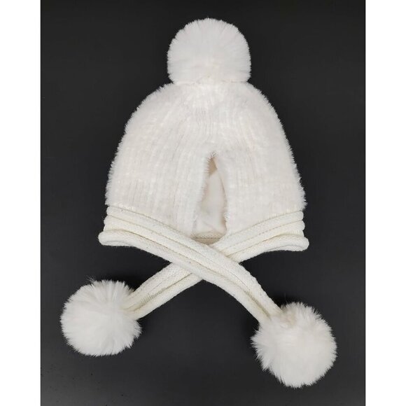 Women Baise Winter Sherpa Beanie Hats Knit Ear Flaps Peruvian Cover Ears
